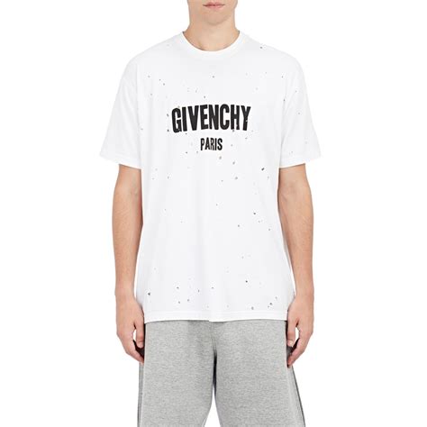 givenchy destroyed t shirt white|Givenchy signature t shirt.